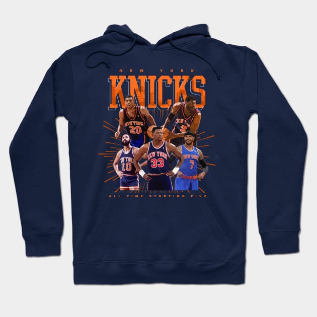 New York Knicks All Time Starting Five Hoodie by Juantamad